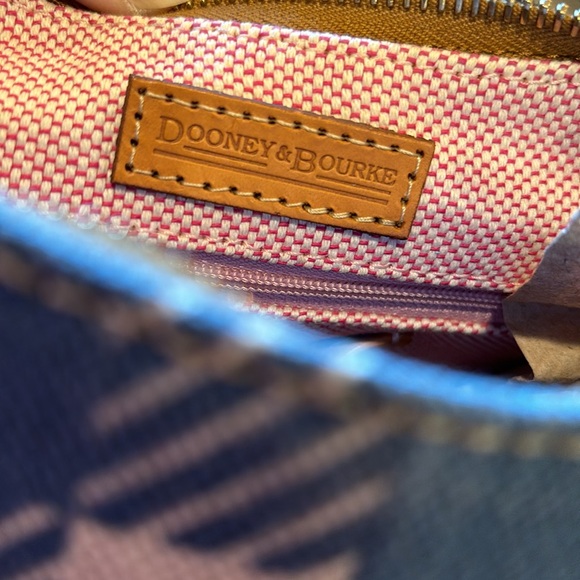 Dooney and Bourke Vintage Blue and off white checkerboard mini bucket bag - Picture 12 of 13